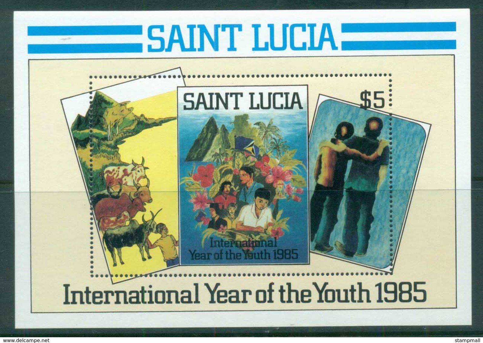 St Lucia 1985 Intl. Year Of Youth MS MUH - St.Lucia (1979-...)