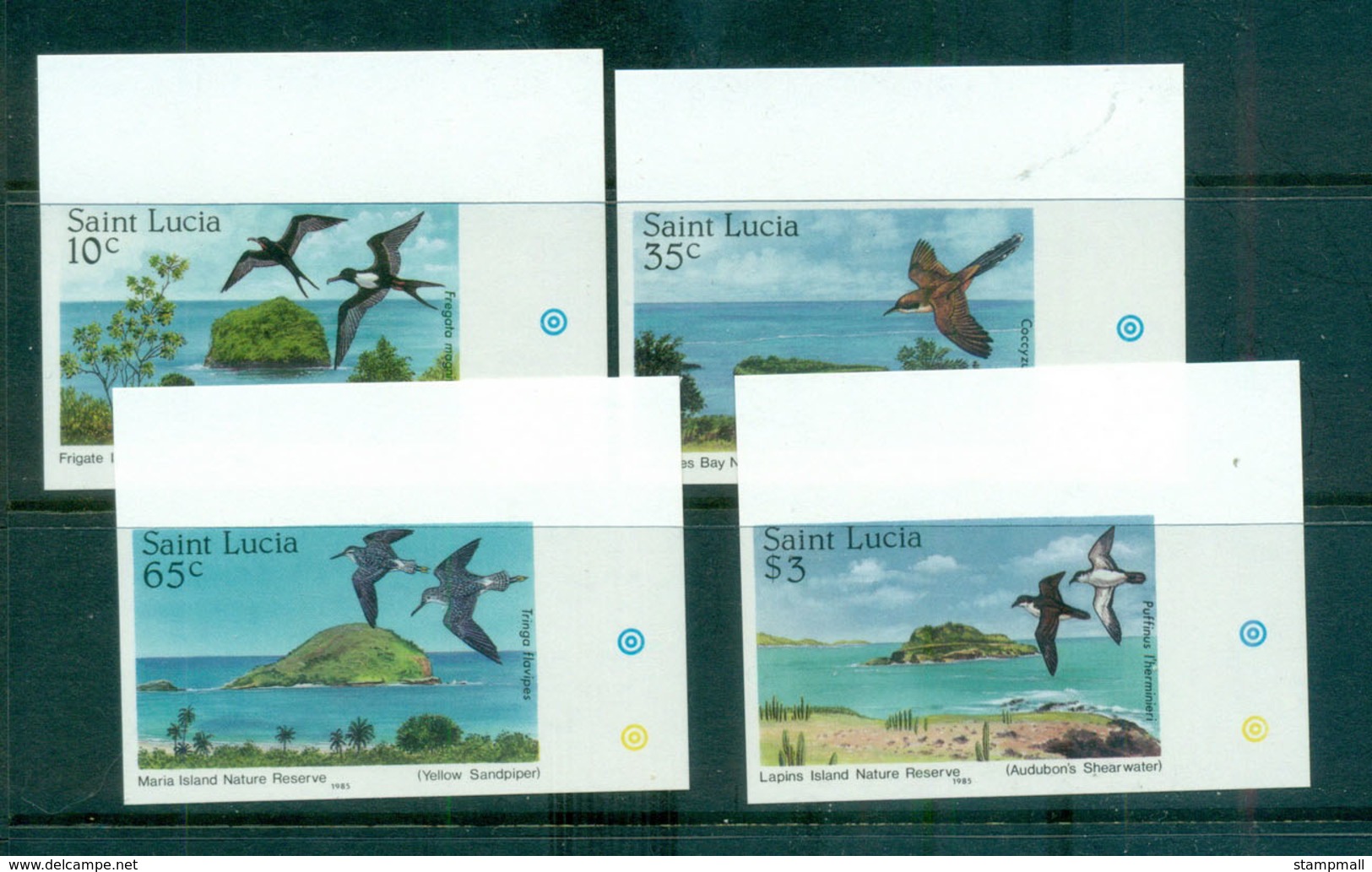 St Lucia 1985 Nature Reserves, Birds In Habitats IMPERF MUH Lot68640 - St.Lucia (1979-...)