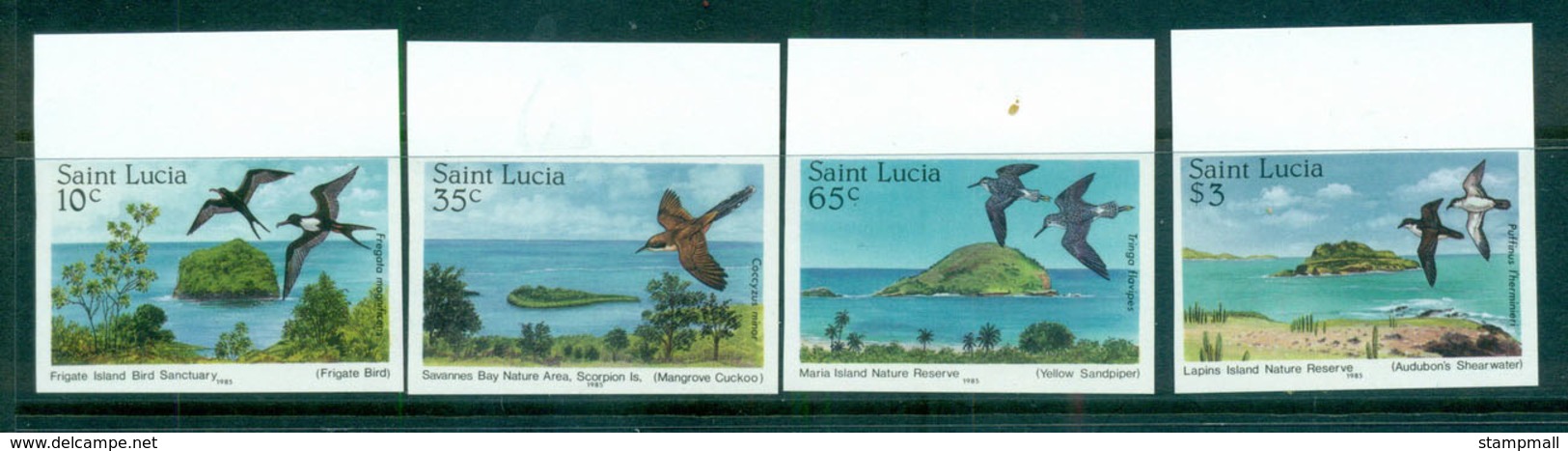 St Lucia 1985 Nature Reserves, Birds In Habitats IMPERF MUH Lot68642 - St.Lucia (1979-...)