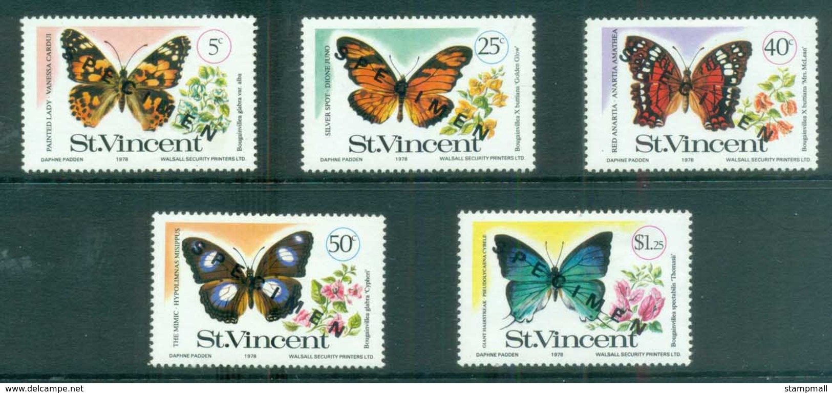 St Vincent 1978 Butterflies SPECIMEN MUH - St.Vincent (1979-...)