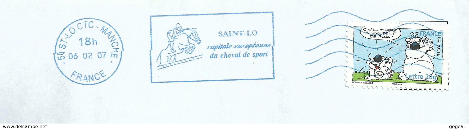 Oblitération Neopost Ijo85 - Saint Lo - équitation - Saut D'obstacle - Enveloppe Entière - Oblitérations Mécaniques (flammes)
