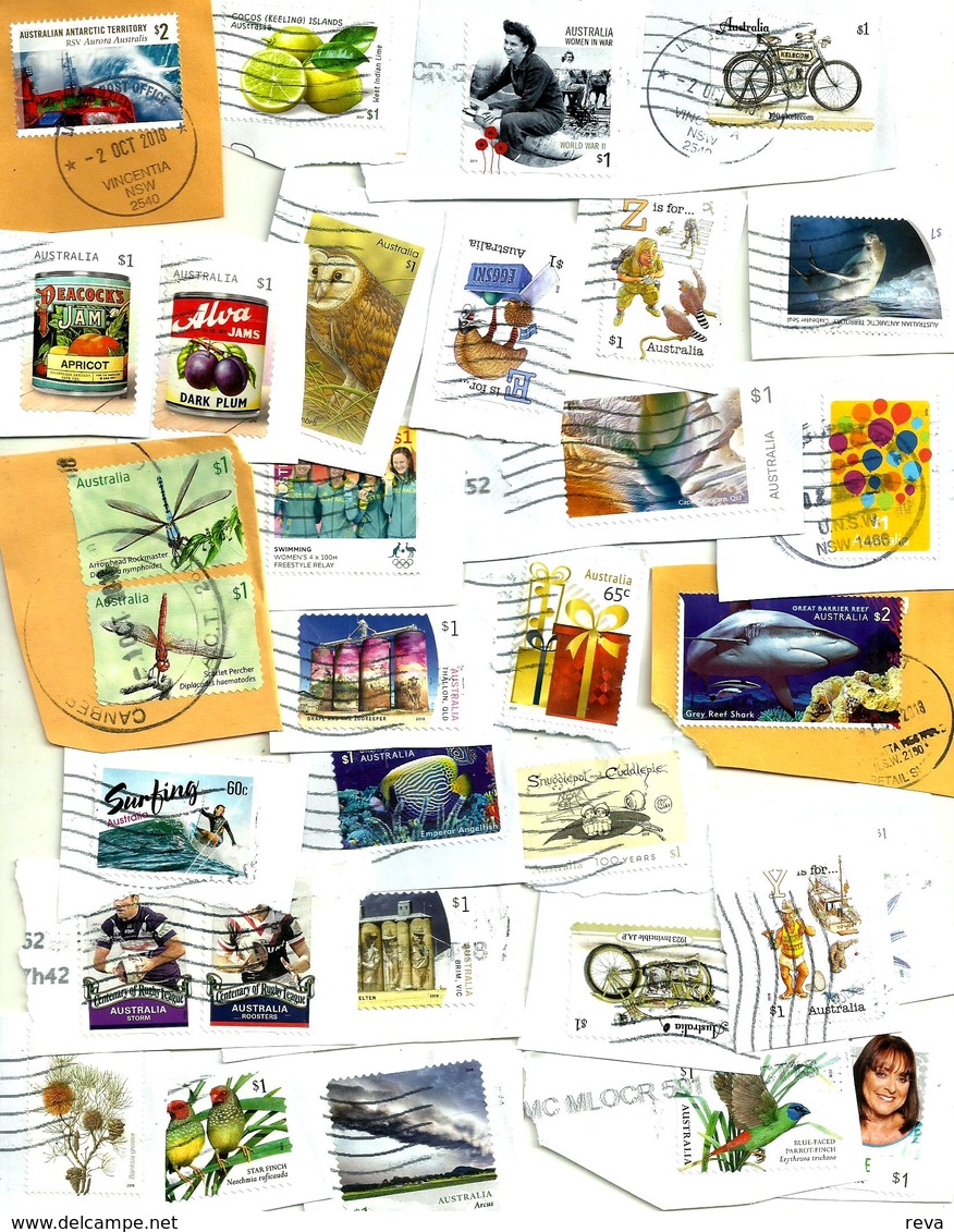 AUSTRALIA LOT69 MIXTURE OF50+USED STAMPS SOME 2015/18 INC.NEW"ALPHABET E  "$1,,AAT"SHIP"$1,ETC READ DESCRIPTION!! - Kilowaar (max. 999 Zegels)