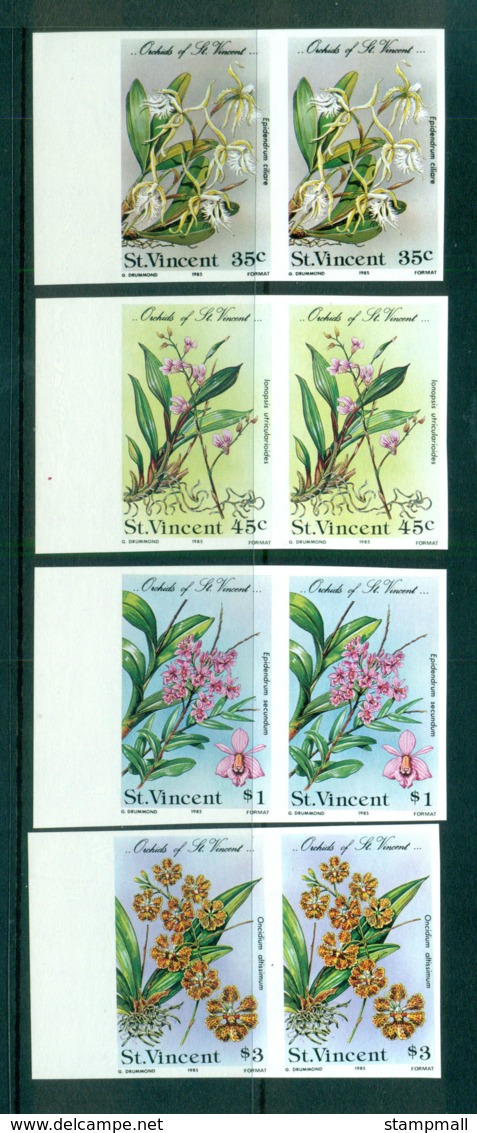 St Vincent 1985 Orchids, Flowers IMPERF Pairs MUH Lot68783 - St.Vincent (1979-...)