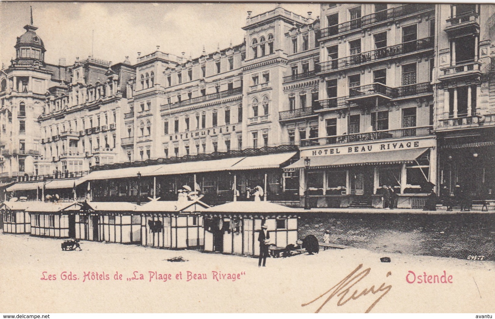 OOSTENDE / ZEEDIJK / HOTEL BEAU RIVAGE / HOTEL DE LA PLAGE / LUXECABINES  1905 - Oostende