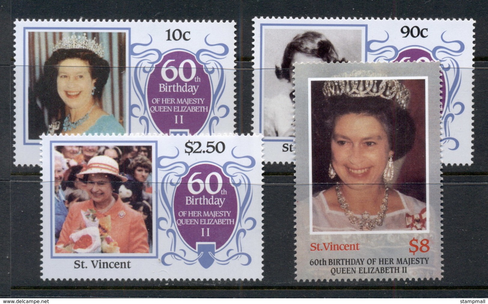 St Vincent 1986 QEII 60th Birthday MUH - St.Vincent (1979-...)