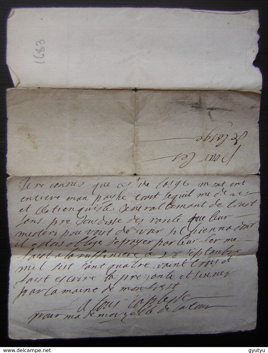 1683, Petit Billet à Déchiffrer - Manuscrits