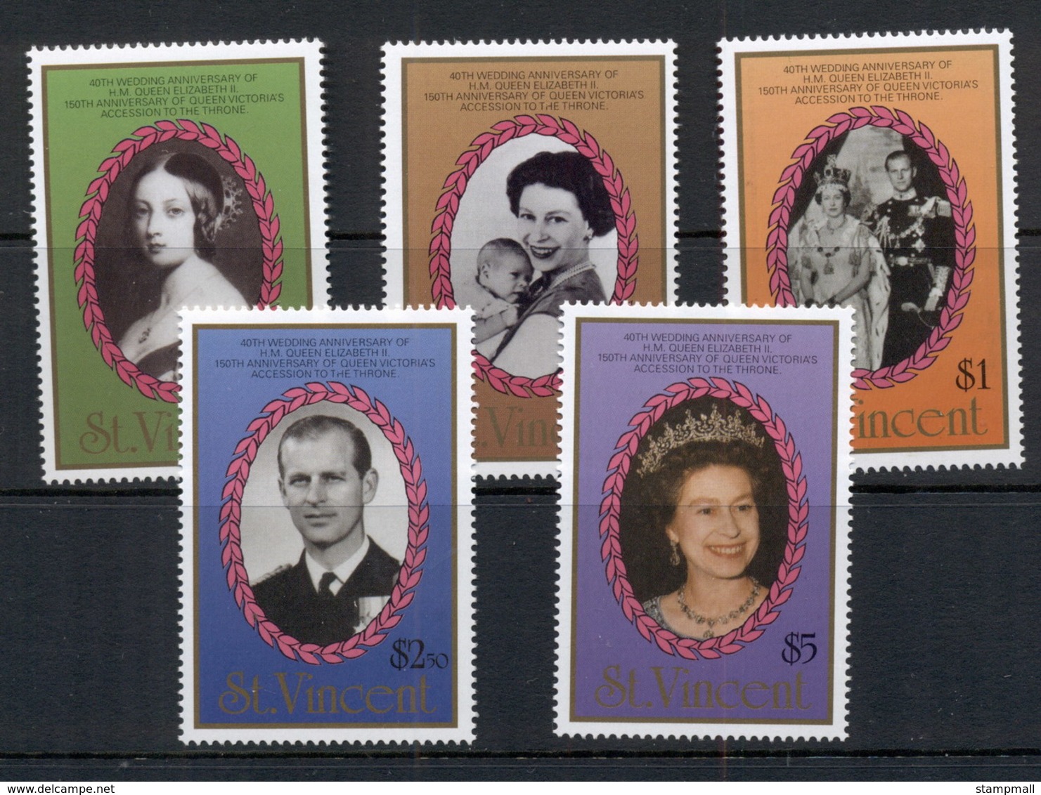 St Vincent 1987 Royalty Portraits & Photographs MUH REPRODUCTIONS Forgeries - St.Vincent (1979-...)