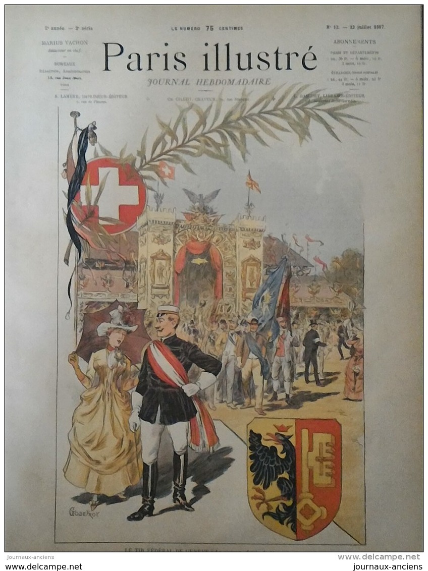 1887 LE TIR FEDERAL DE GENÈVE - PARIS ILLUSTRÉ - Dessins De GODEFROY - DUNKI - Simon DURAND - DESMOULIN - DEROY - 1900 - 1949