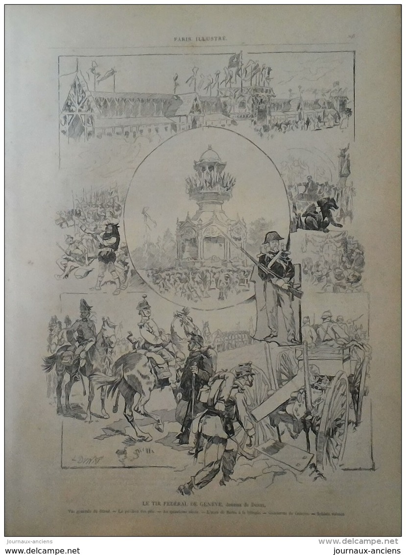 1887 LE TIR FEDERAL DE GENÈVE - PARIS ILLUSTRÉ - Dessins De GODEFROY - DUNKI - Simon DURAND - DESMOULIN - DEROY - 1900 - 1949