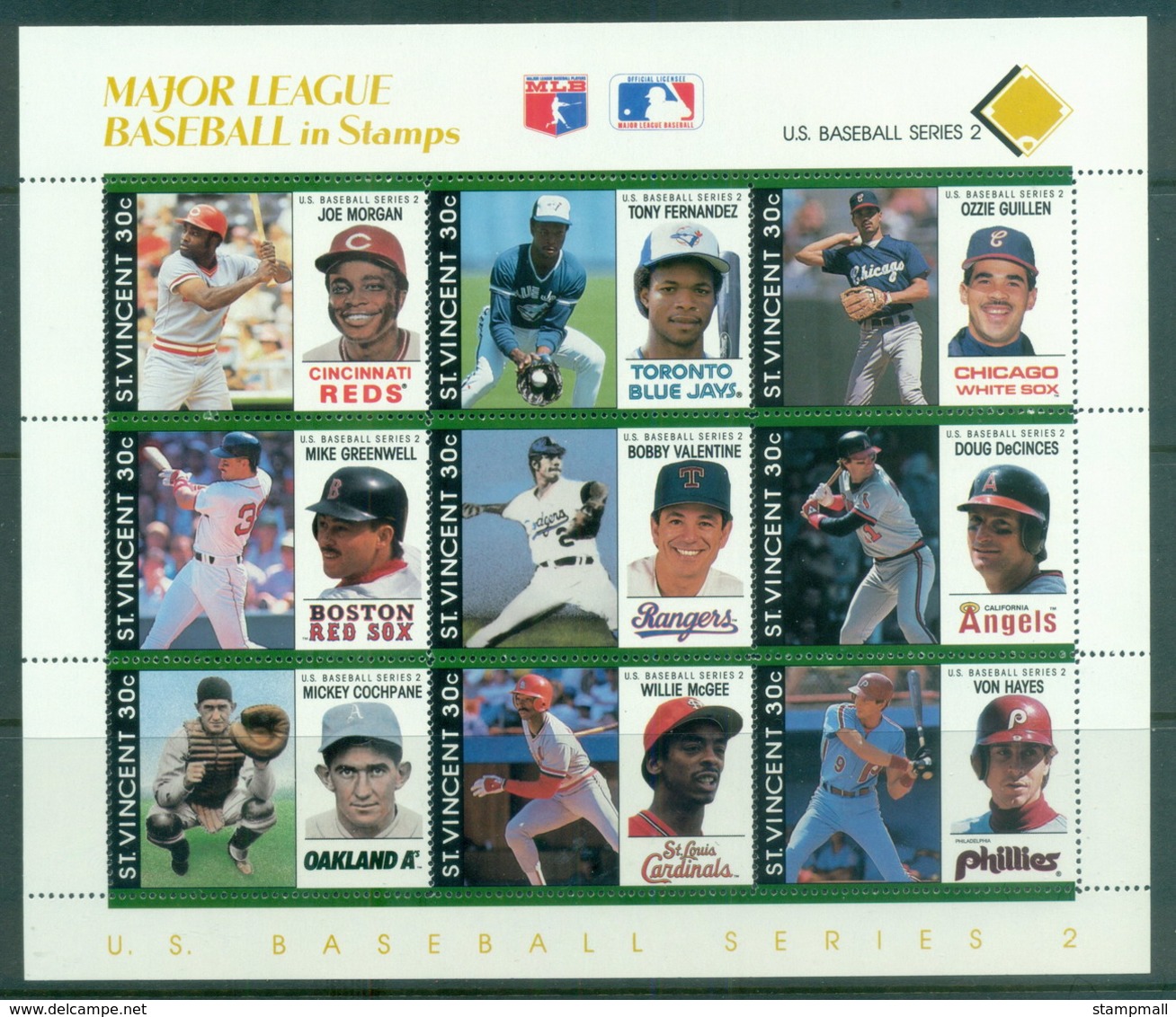 St Vincent 1989 Major League Baseball MS MUH - St.Vincent (1979-...)