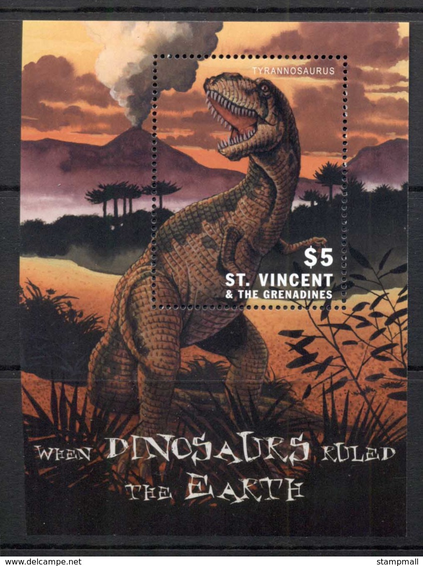 St Vincent 1999 Prehistoric Animals, Dinosaurs MS MUH - St.Vincent (1979-...)