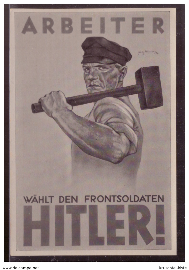 DT- Reich (005821) Propaganda Sammelbild Deutschland Erwacht Bild 102, Wahlplakat Der NSDAP - Storia Postale