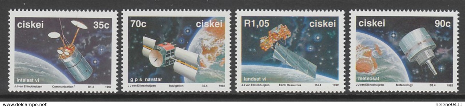 SERIE NEUVE DU CISKEI - SATELLITES SURVOLANT L'AFRIQUE DU SUD N° Y&T 215 A 218 - Afrika