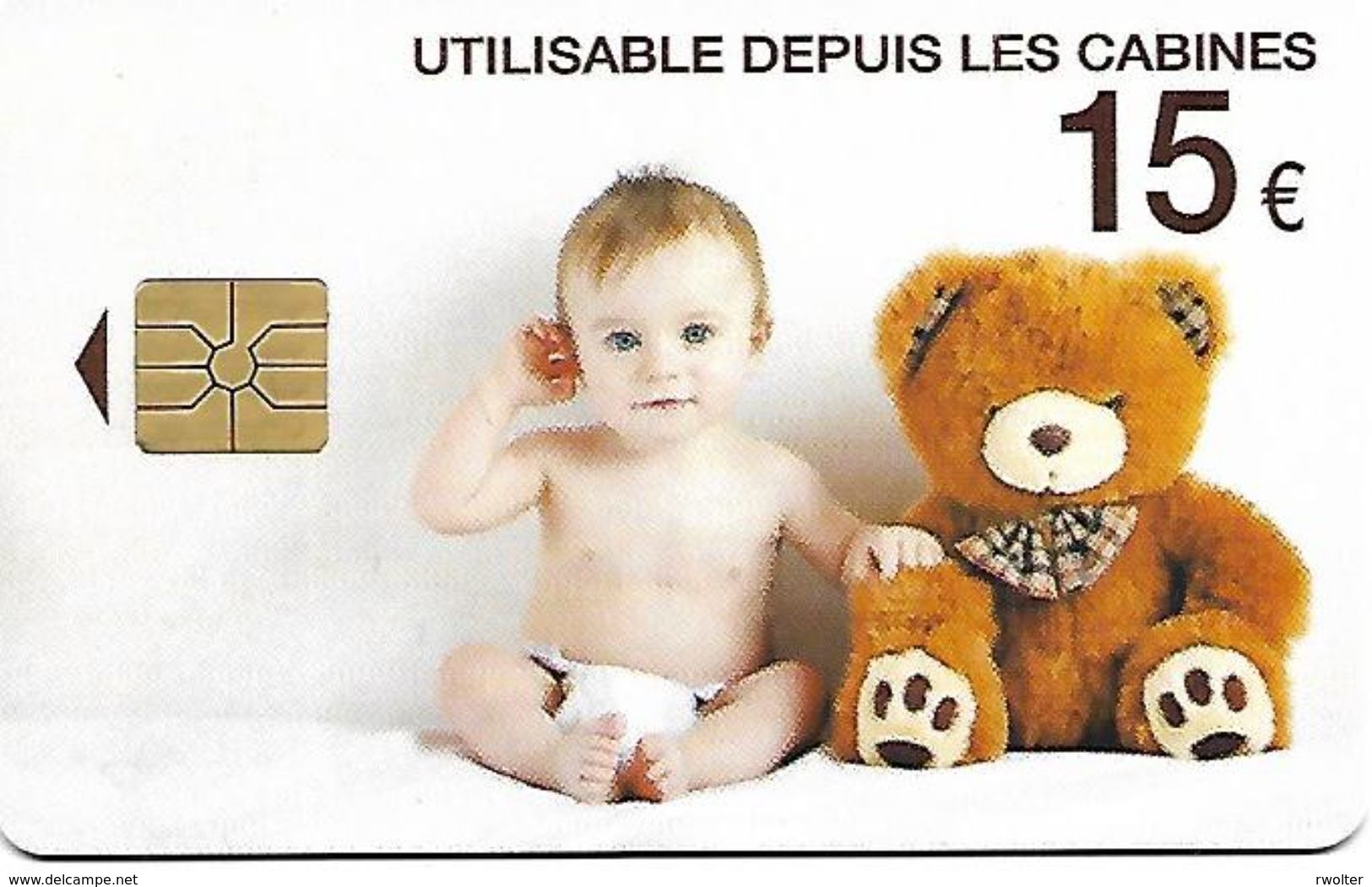 @+ France - Intercall à Puce 15€ - Bebe Et Ours N°4 - Code F1108004 - Ref : CC-INT7D Verso Logo Intercall - 2010