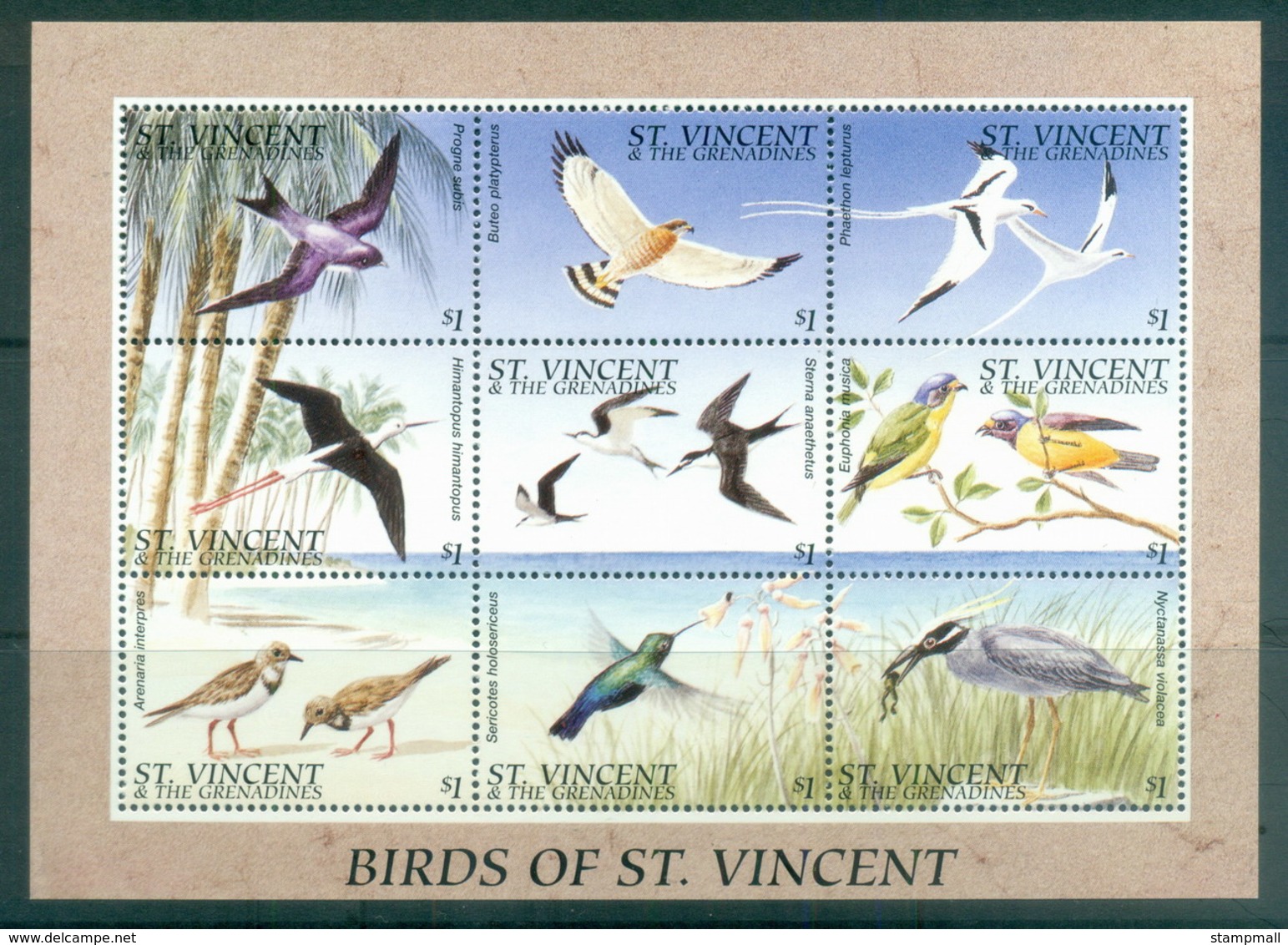 St Vincent Grenadines 1996 Birds Of St Vincent MS MUH - St.Vincent & Grenadines