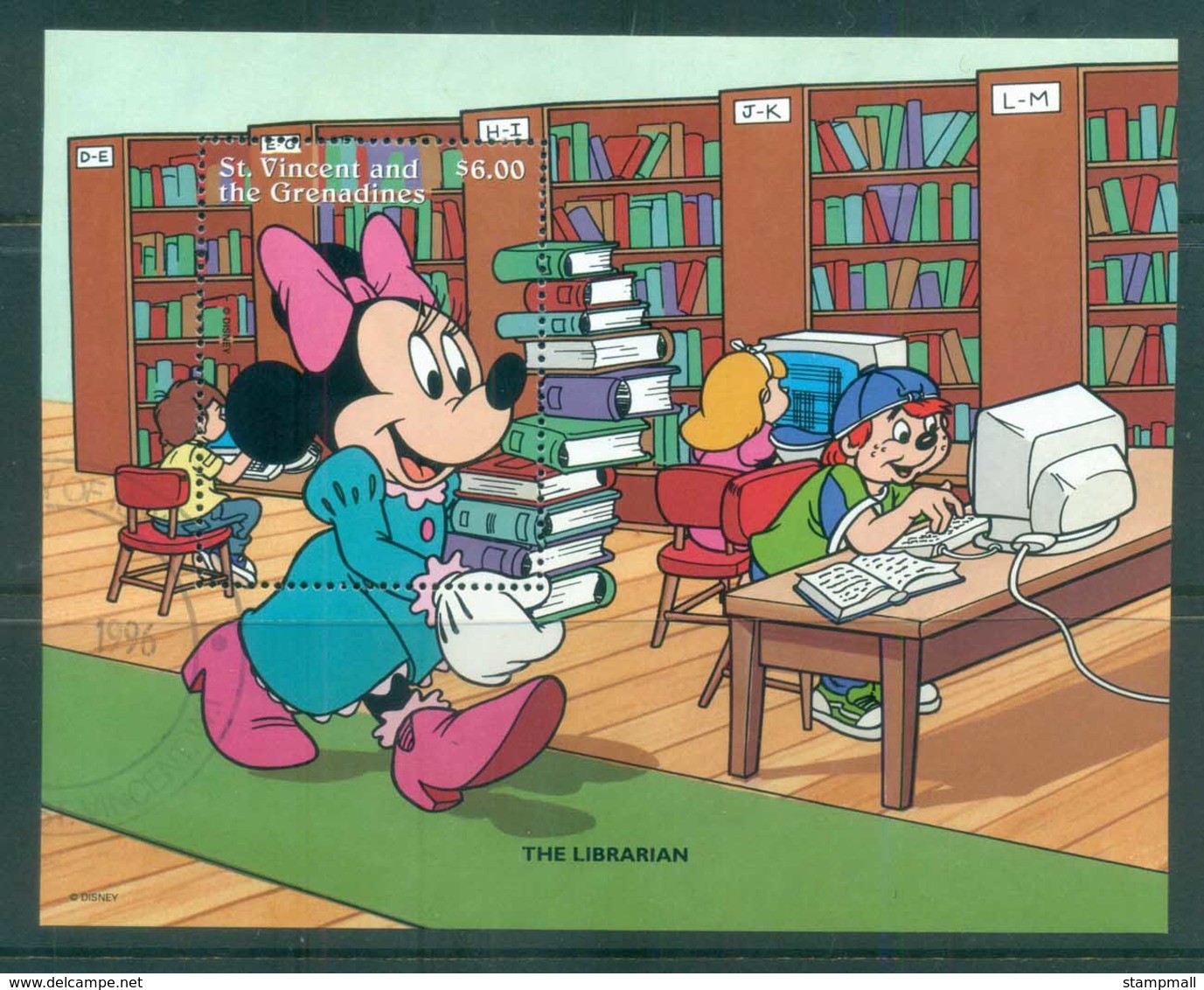 St Vincent Grenadines 1996 Disney, Characters At Work, Librarian MS FU Lot79396 - St.Vincent & Grenadines