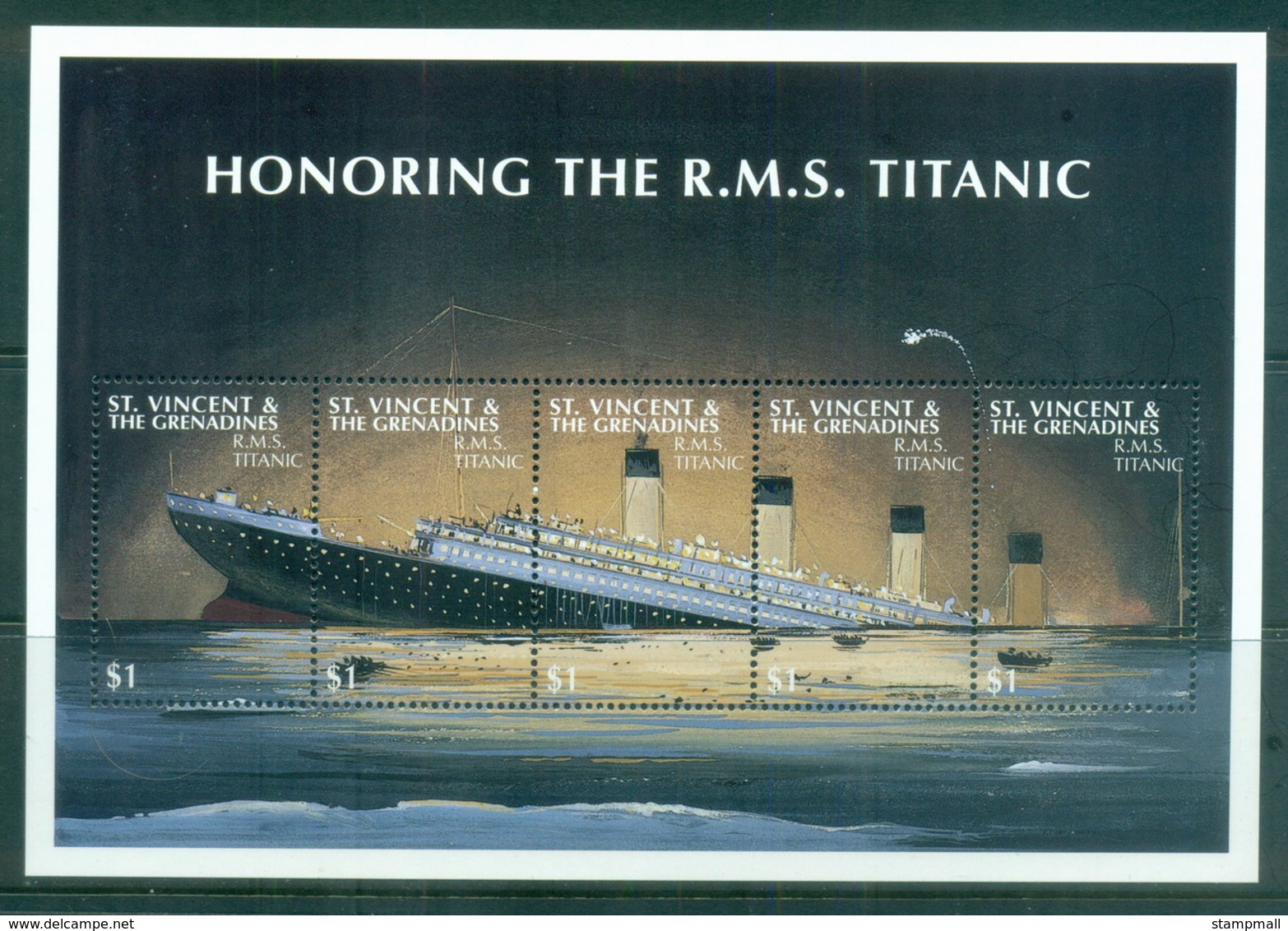 St Vincent Grenadines 1998 Honoring The Titanic MS MUH - St.Vincent & Grenadines