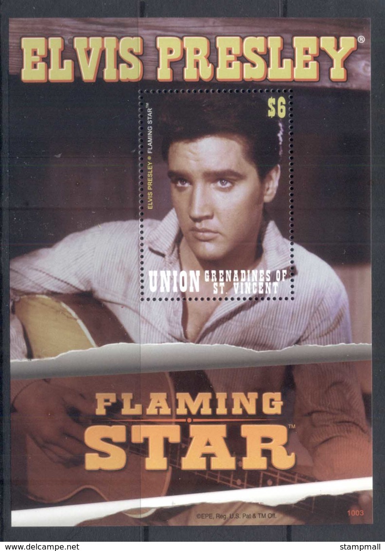 St Vincent Union Is 2010 Elvis Presley 75th Birthday, Flaming Star MS MUH - St.Vincent & Grenadines