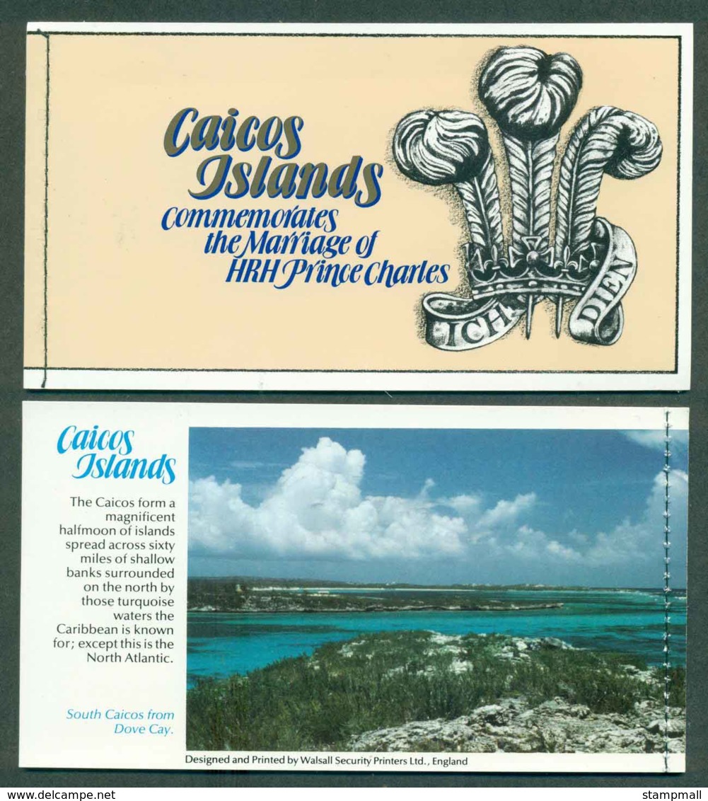 Caicos Is 1981 Charles & Diana Wedding Booklet P&S Lot45339 - Turks And Caicos