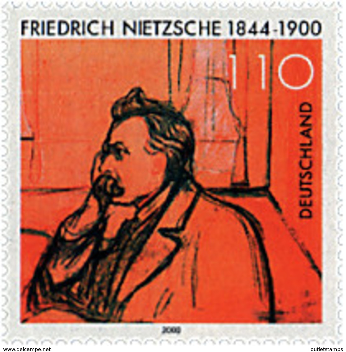 Ref. 50493 * NEW *  - GERMAN FEDERAL REPUBLIC . 2000. CENTENARY OF THE DEATH OF FRIEDRICH NIETSCHE. CENTENARIO DE LA MUE - Neufs