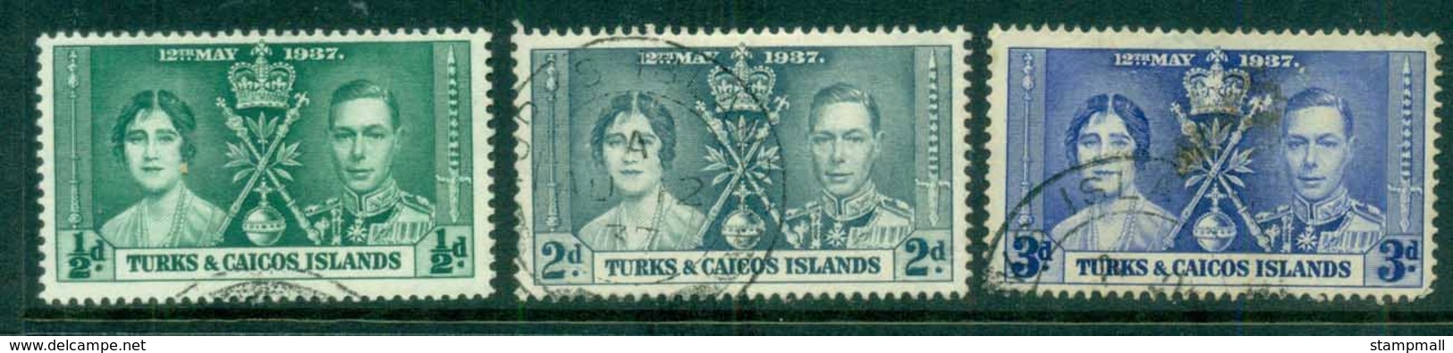 Turks & Caicos Is 1937 Coronation FU - Turks And Caicos