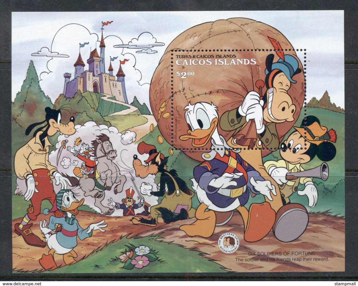 Turks & Caicos Is 1985 Disney, Tom Sawyer Soldiers Of Fortune MS MUH - Turks And Caicos