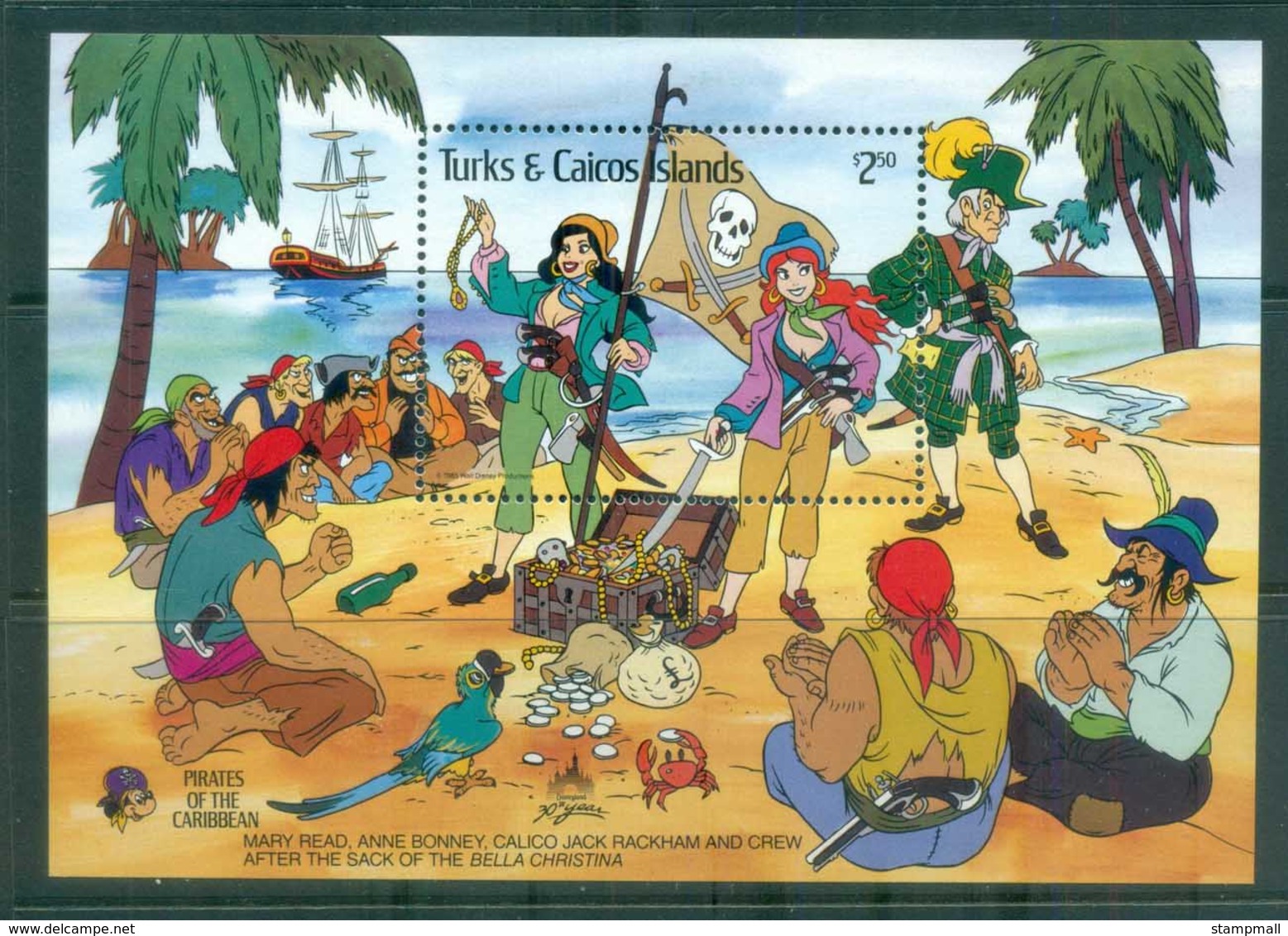 Turks & Caicos Is 1985 Disney,Pirates Of The Caribbean MS MUH Lot79023 - Turks & Caicos