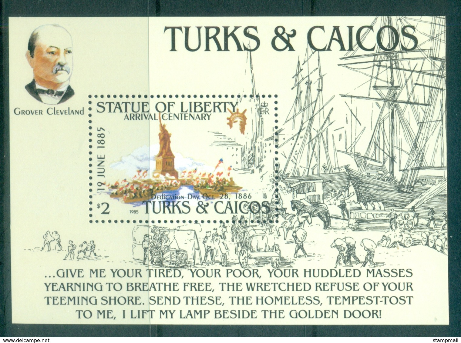 Turks & Caicos Is 1985 Statue Of Liberty Centenary MS MUH - Turks- En Caicoseilanden