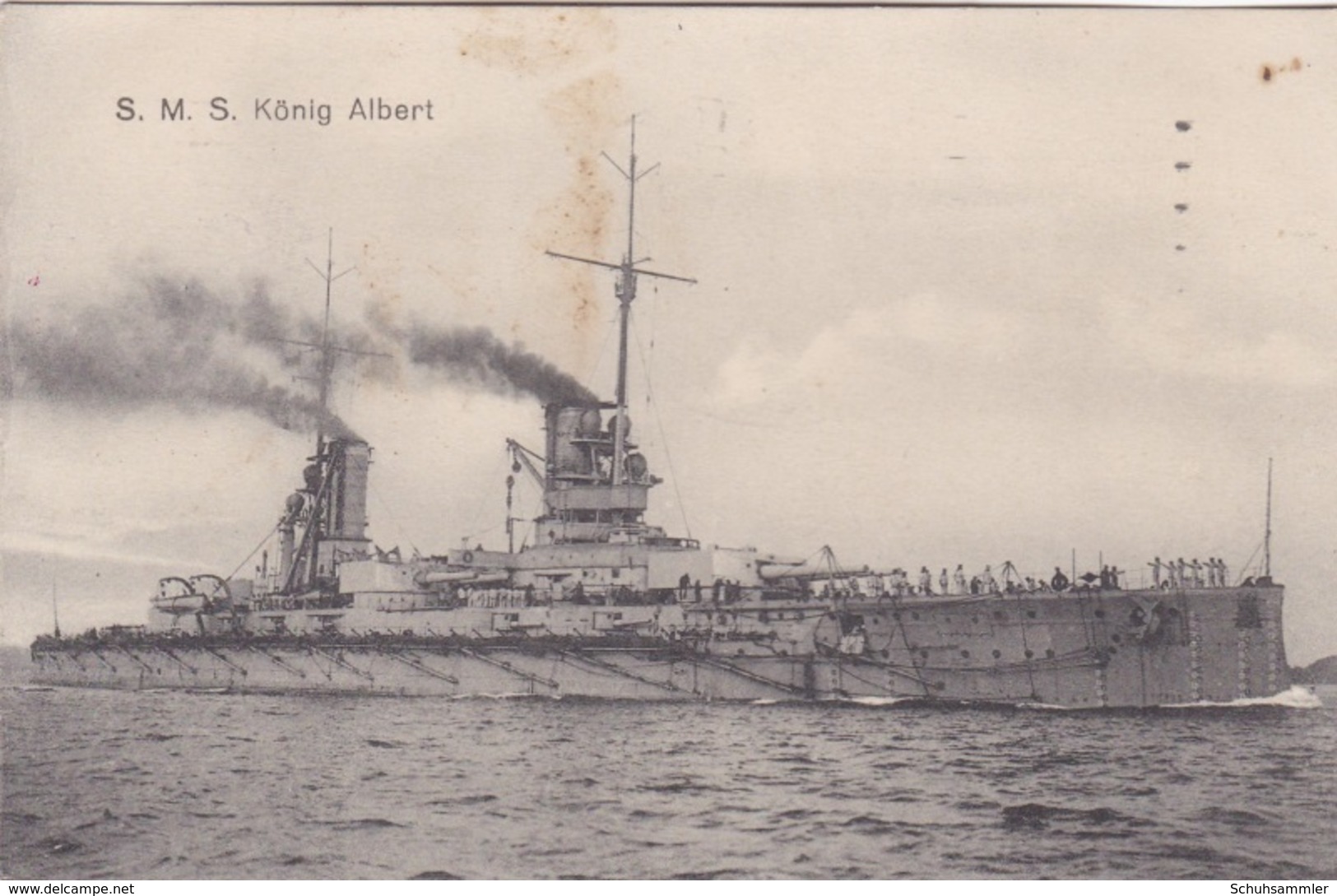 Alte Ansichtskarte Des Großlinienschiffs S.M.S. König Albert - Guerre