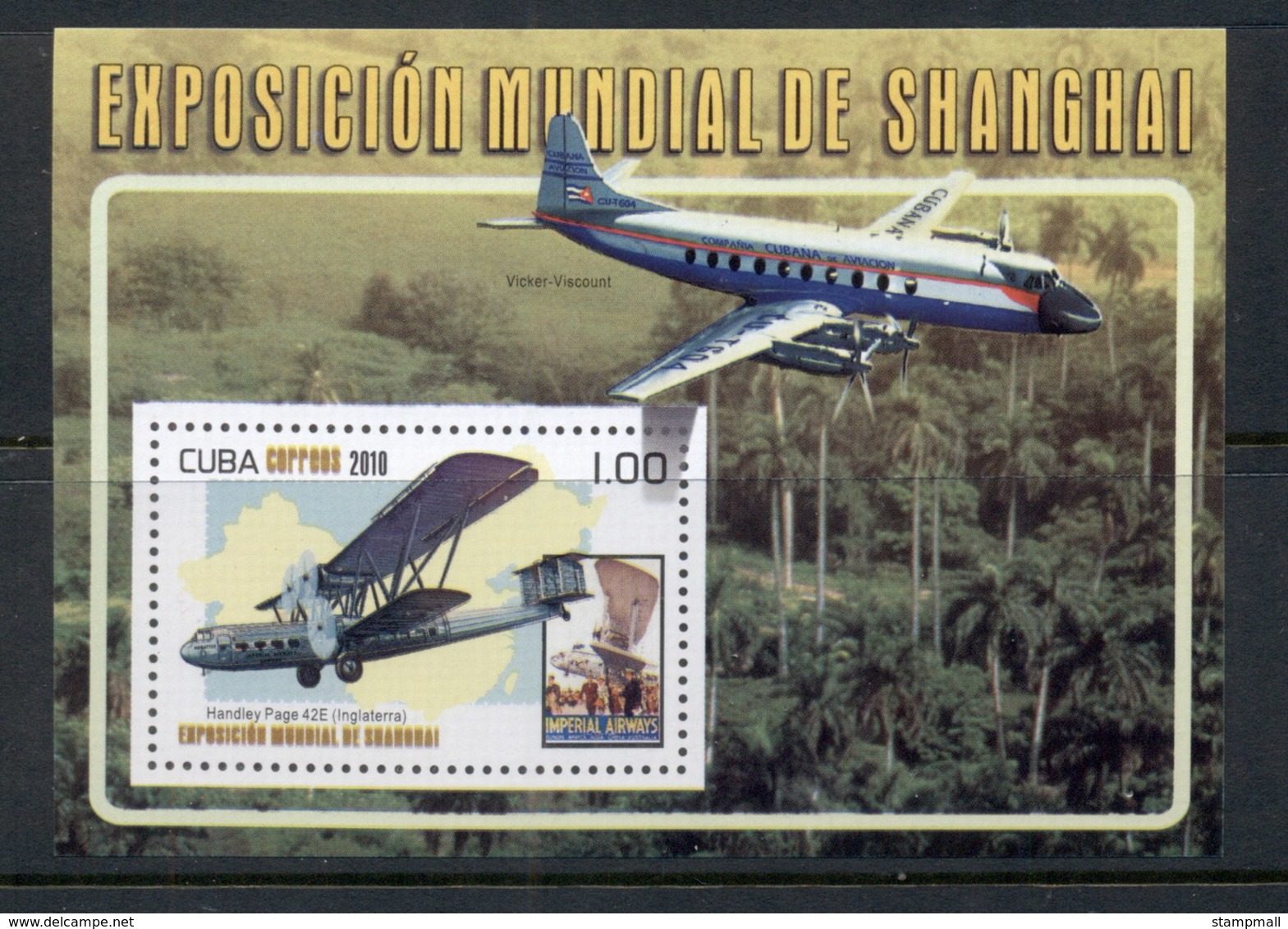 Caribbean Is 2010 Airplanes, Shanghai Expo MS MUH - Used Stamps