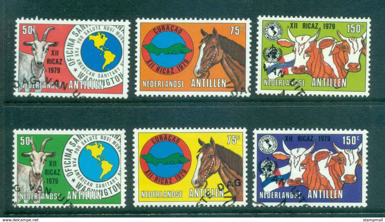 Netherlands Antilles 1979 Foot & Mouth, Both Cols. FU Lot47100 - West Indies