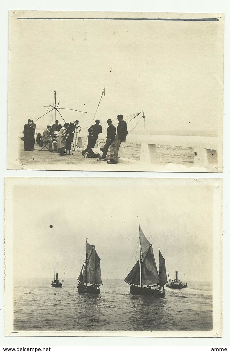 Oostende :  Lot 4 Foto's 1895/1900 ( Visserschepen - Visserij - Maalboot - Staketsel - Pêcheurs - Vissers) - Oostende