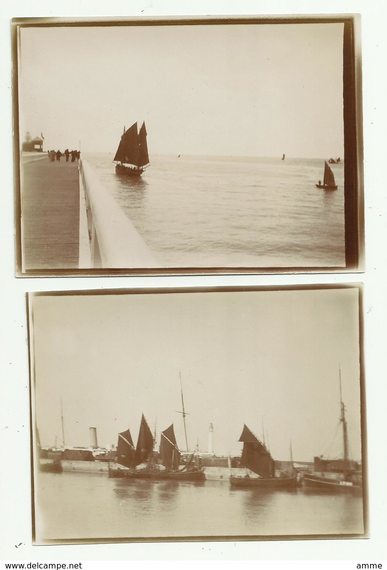 Oostende :  Lot 4 Foto's 1895/1900 ( Visserschepen - Visserij - Maalboot - Staketsel - Pêcheurs - Vissers) - Oostende