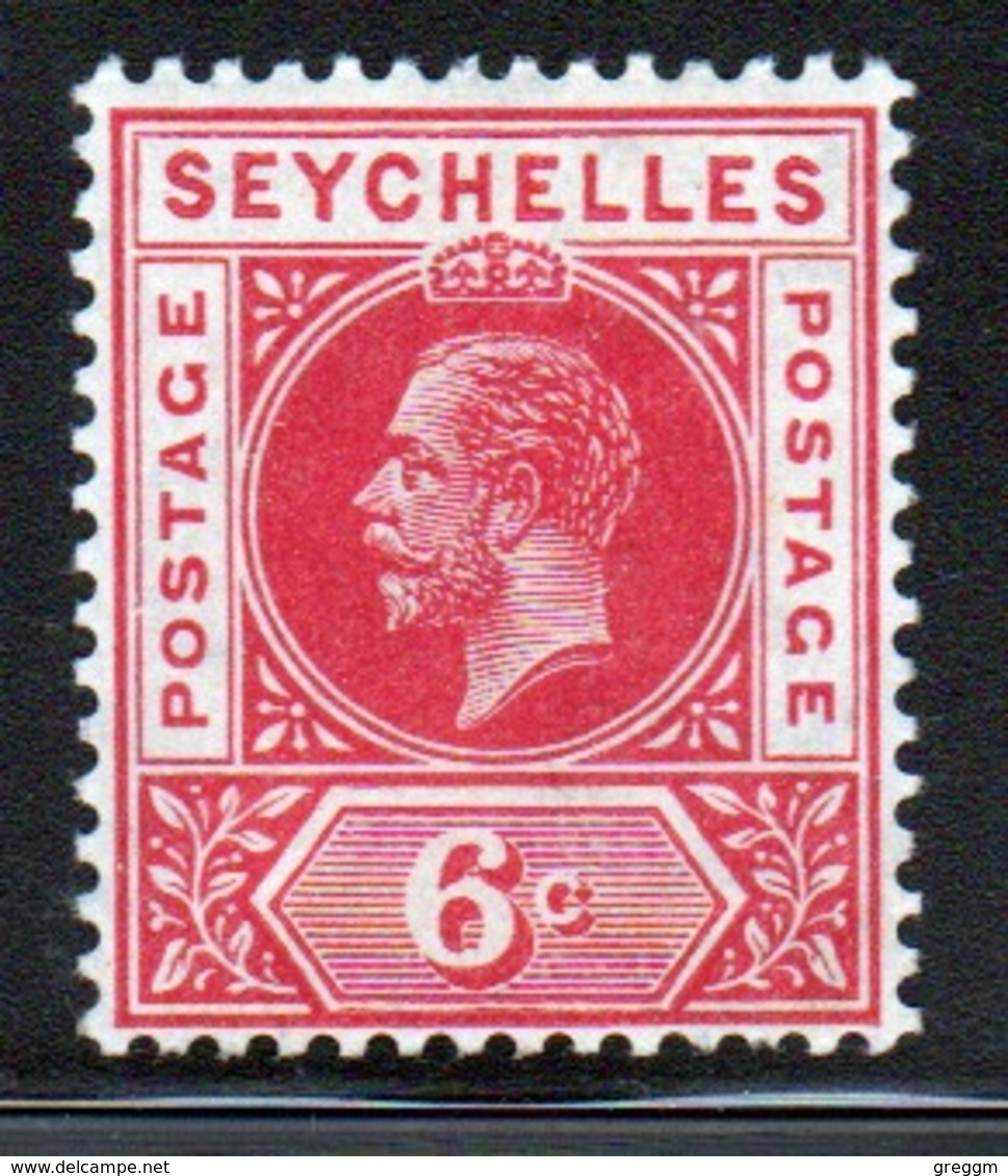 Seychelles George V 1912 Single 6 Cent Carmine Red Stamp. - Seychelles (...-1976)