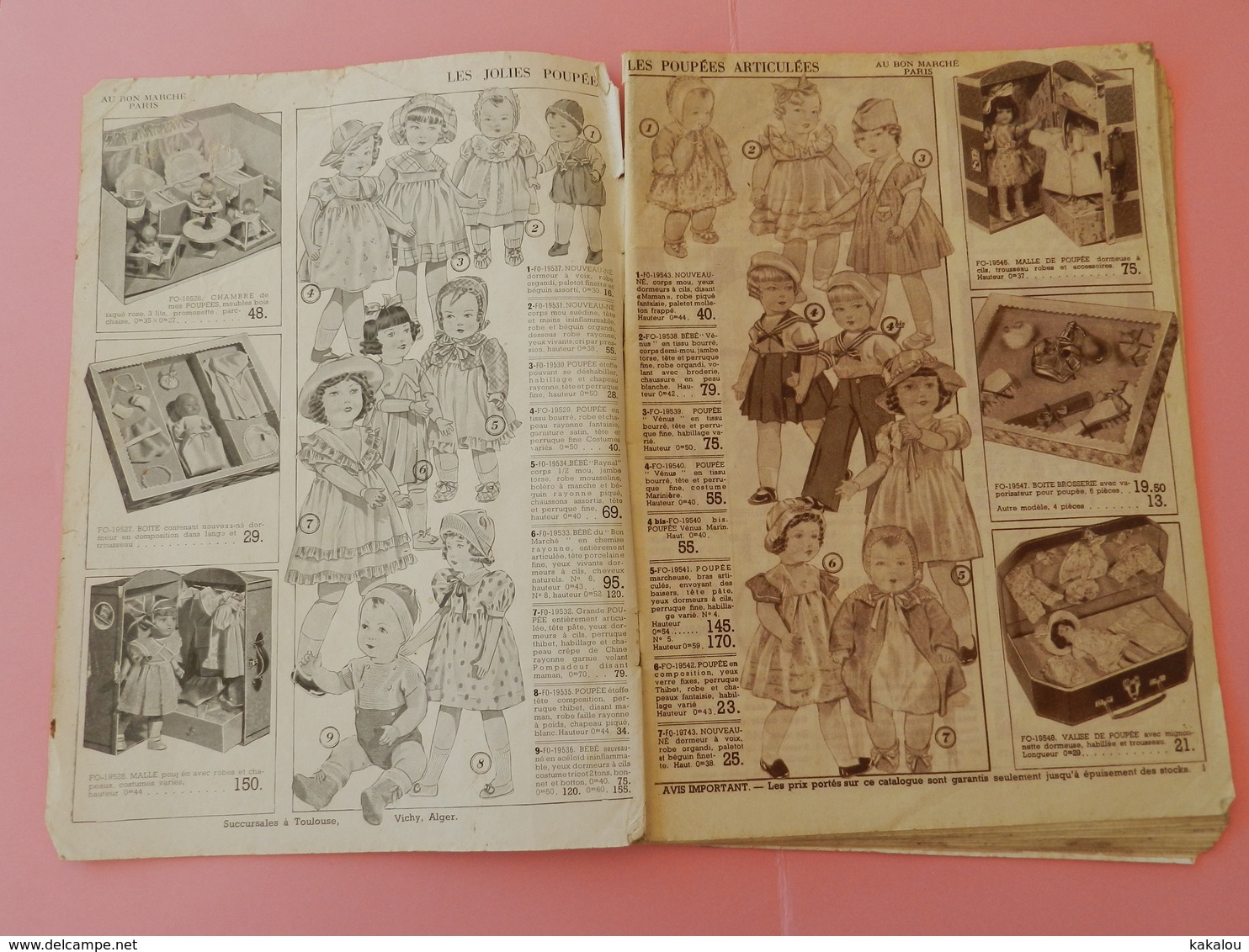 CATALOGUE AU BON MARCHE 1938 - Toy Memorabilia