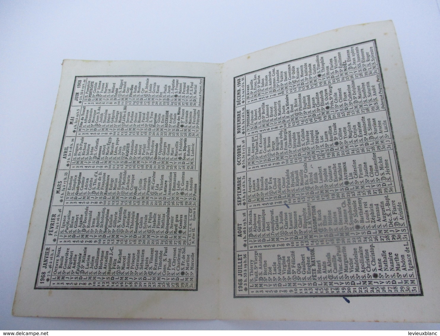 Calendrier De Poche/à Deux Volets/Caisse D'Epargne/Paris/Rue Du Louvre /Bilboquet/1968     CAL415Bis - Other & Unclassified