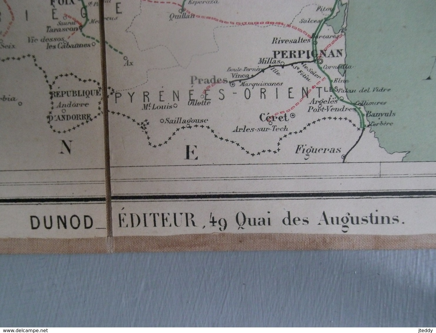 Antieke Carte Des CHEMINS De FER De La FRANCE 1882 - Ferrovie