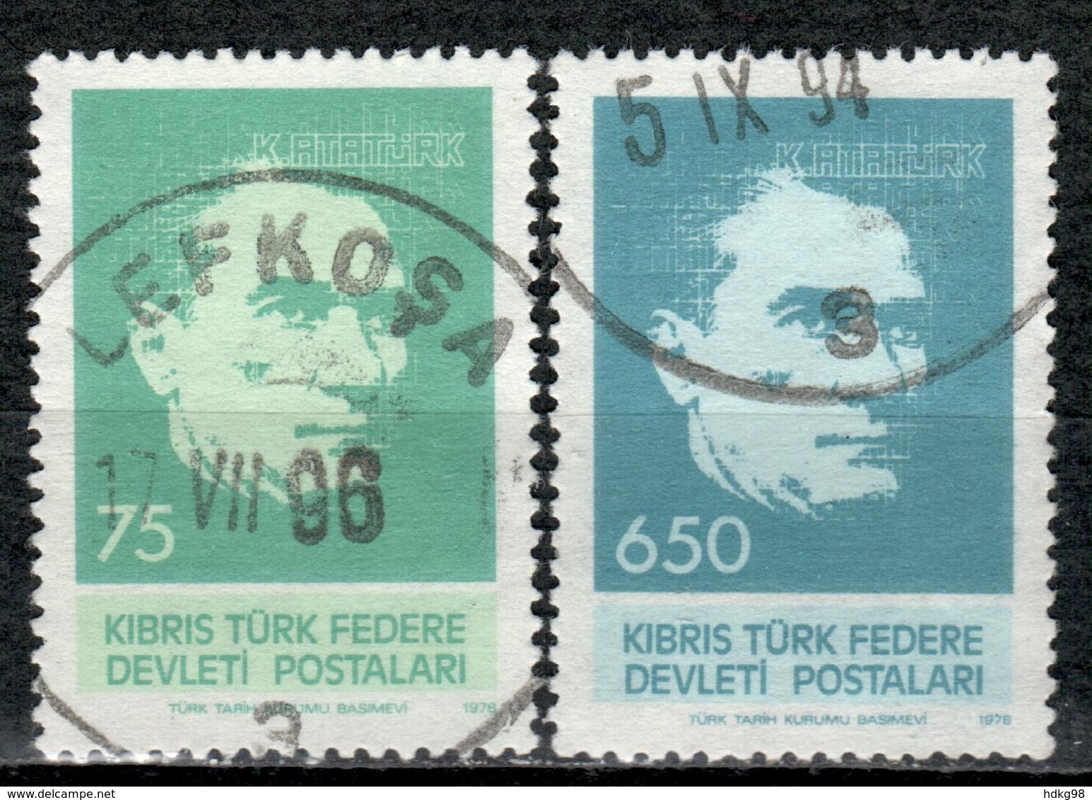 CY TR+ Türkisch Zypern 1978 Mi 63 65 Atatürk - Oblitérés
