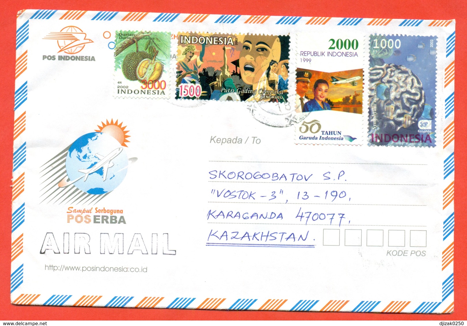 Indonesia 2003.Durian. The Envelope Is Really Past Mail.Airmail. - Indonesia