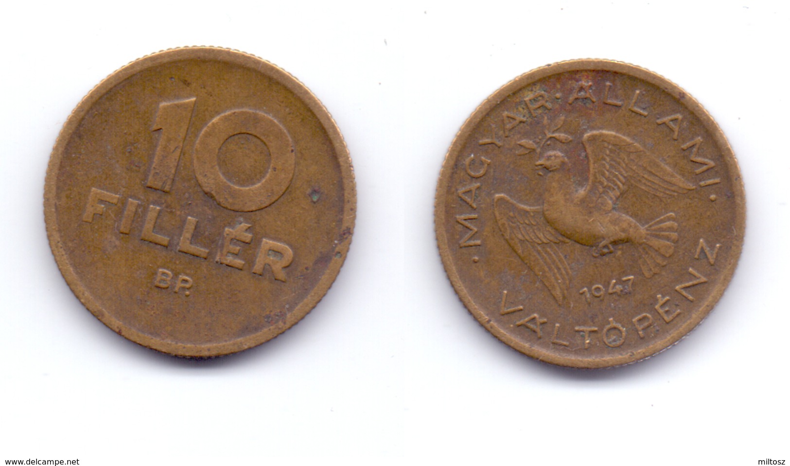 Hungary 10 Filler 1947 First Republic - Hongrie