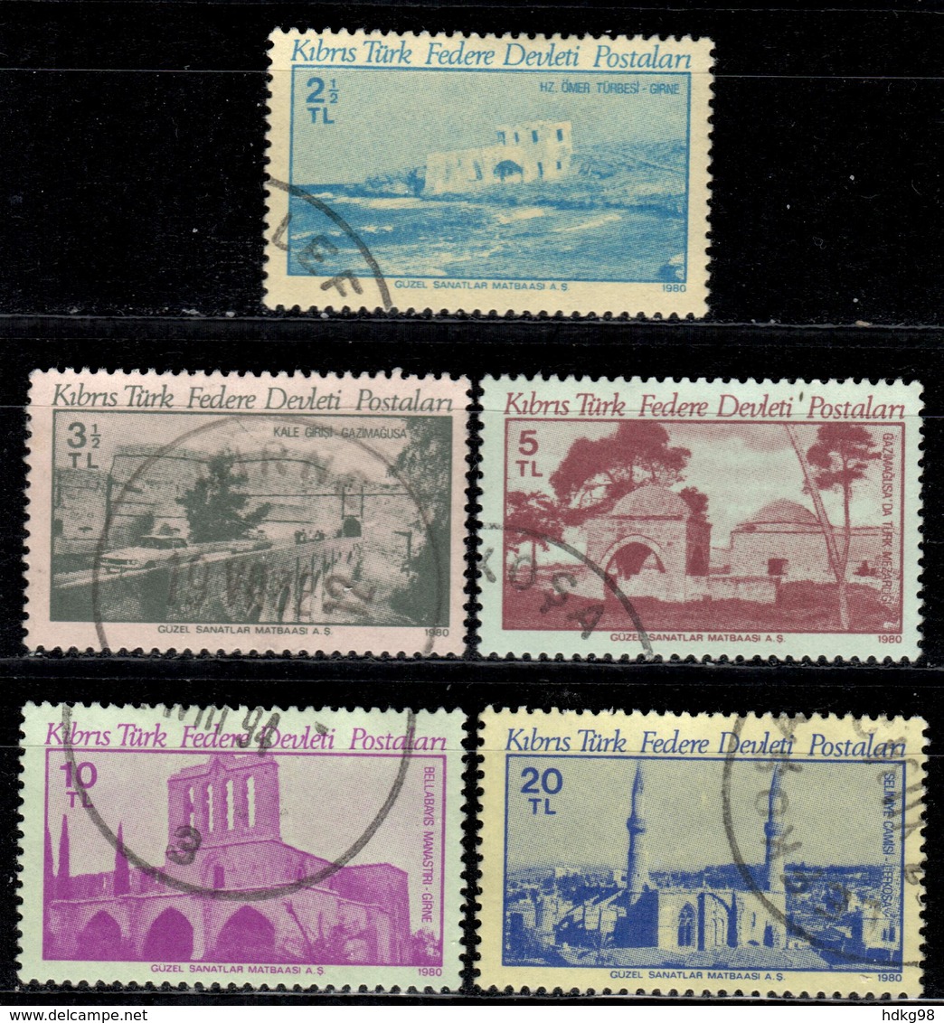 CY TR+ Türkisch Zypern 1980 Mi 85-89 Bauwerke - Used Stamps