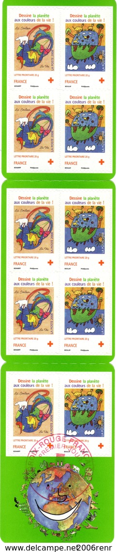 FRANCE CARNET AUTOADHESIF BC 237 CROIX ROUGE Oblitéré 1er Jour Sur 2 Timbres Le 8.11.2008 VOIR SCANS - Sonstige & Ohne Zuordnung