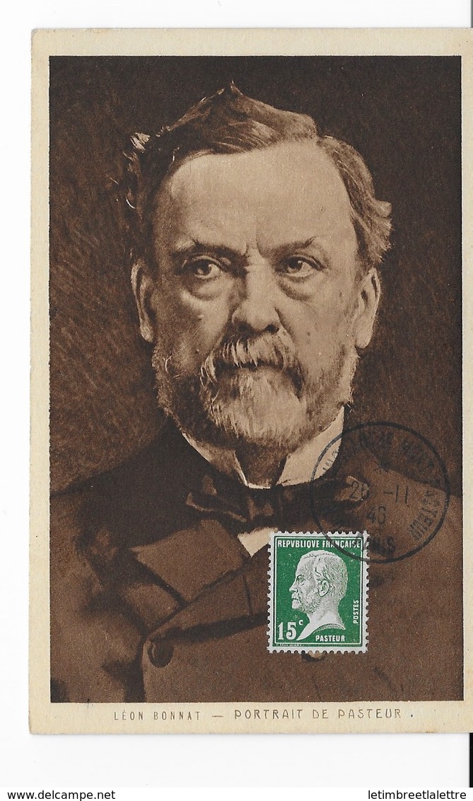 Carte Maximum 1946 Portrait De Pasteur - 1940-1949