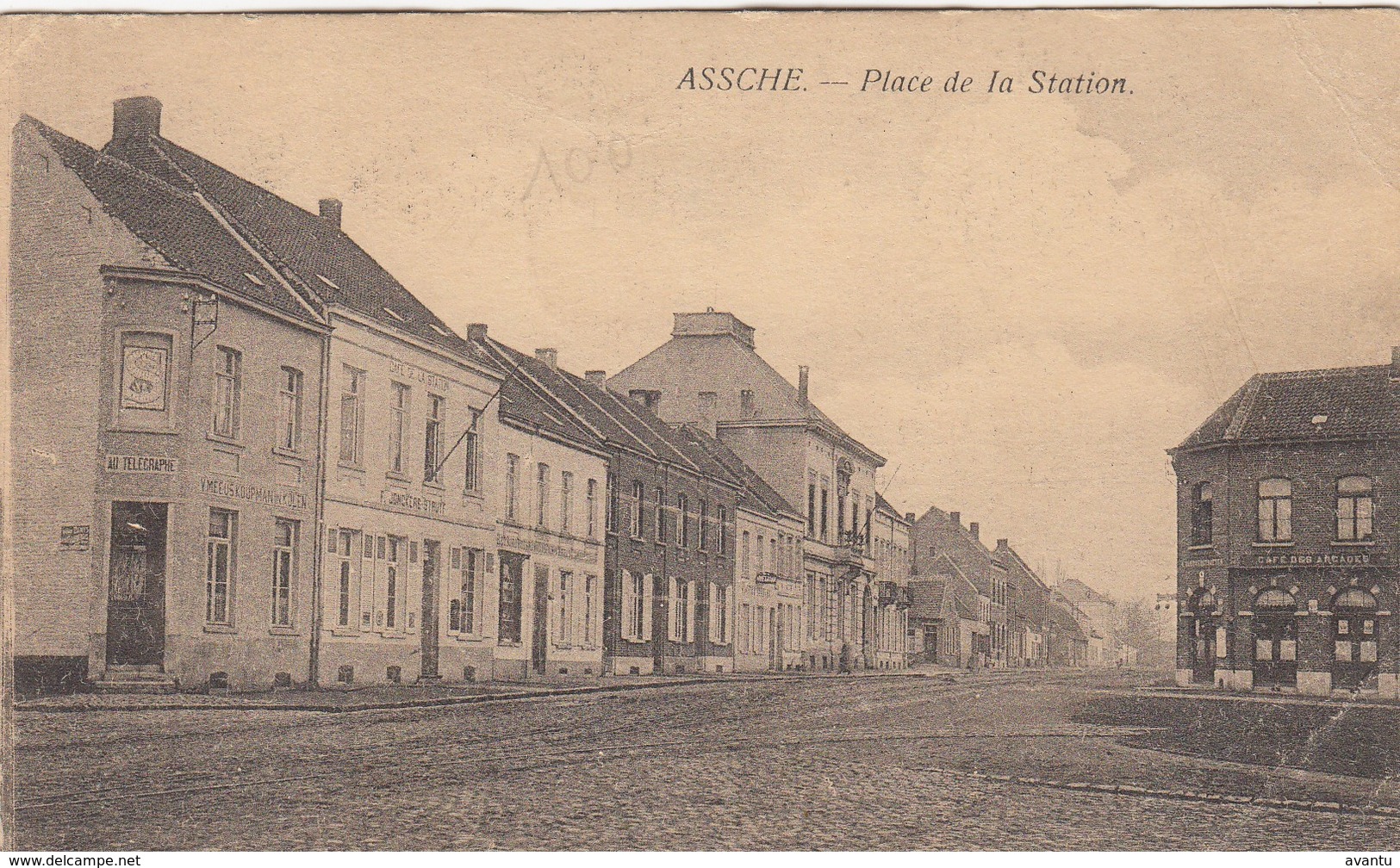 ASSE / ASSCHE / STATIONSPLEIN / PLACE DE LA GARE / CAFE DES ARCADES - Asse