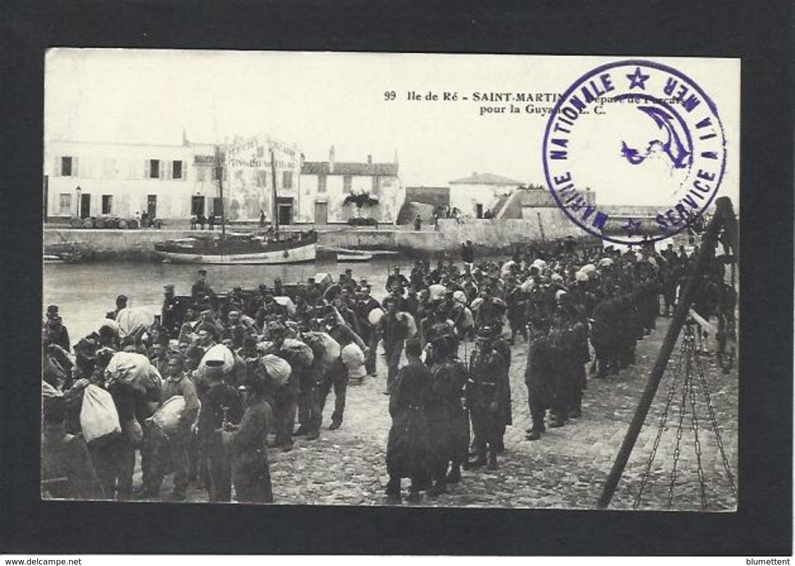 CPA Forçats Bagne Bagnards Prison Saint Martin De Ré Ile De Ré écrite Guyane - Ile De Ré