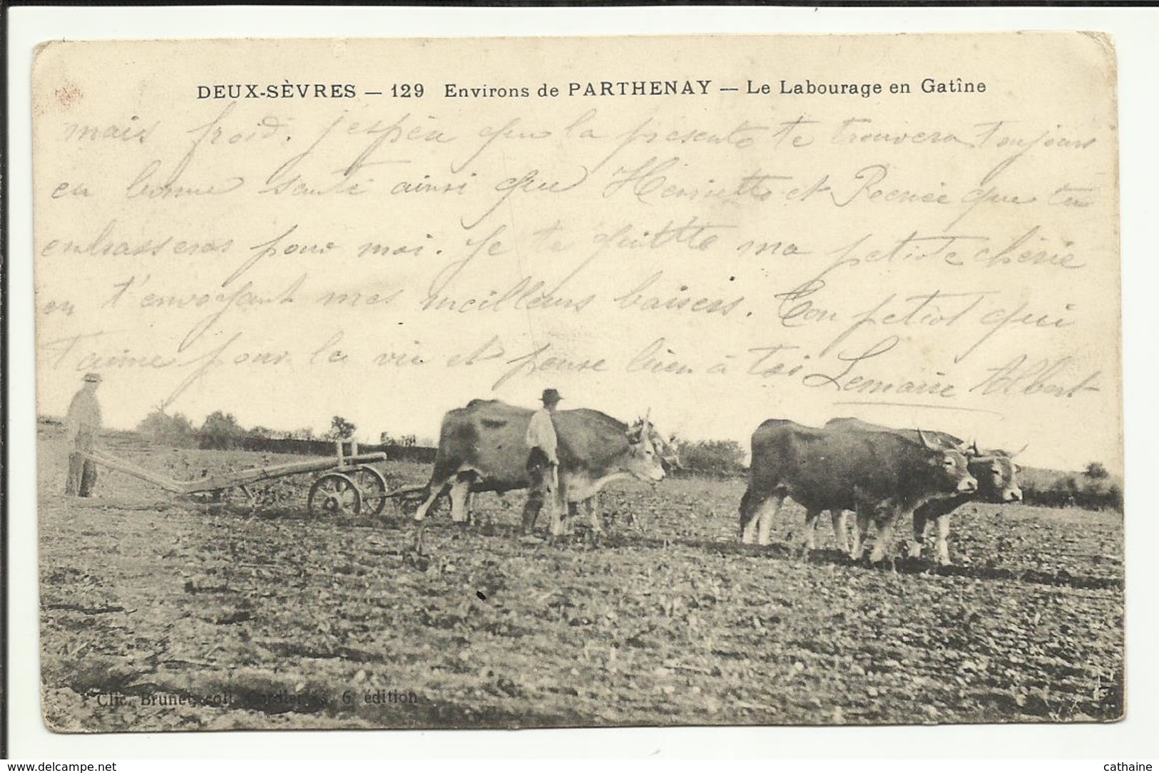 79 . PARTHENAY . ENVIRONS DE PARTHENAY . LE LABOURAGE EN GATINE . ATTELAGES DE BOEUFS - Parthenay