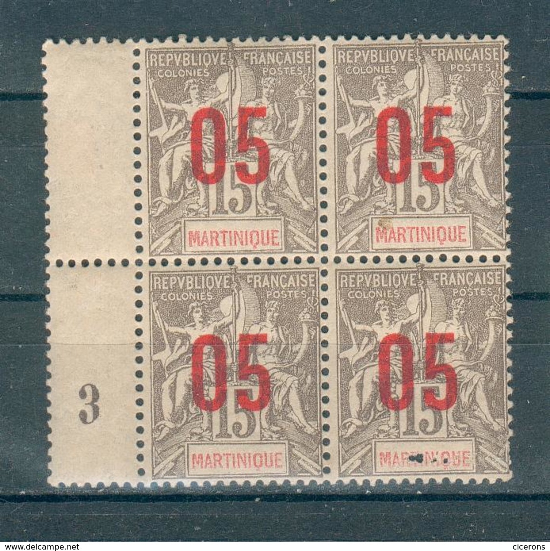 FRANCE ; MARTINIQUE ; 1912 ; Y&T N° 78 ; Bloc De 4 ; Neuf - Unused Stamps