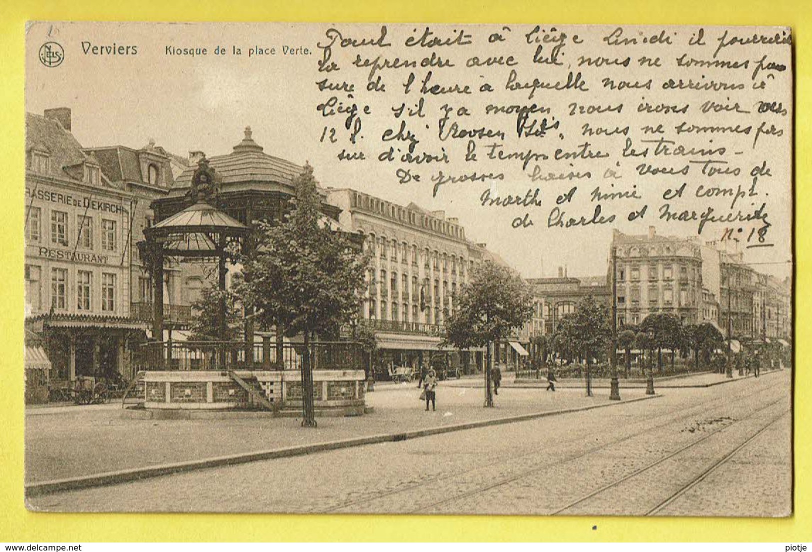 * Verviers (Liège - Luik - La Wallonie) * (Ed Nels, Série Verviers, Nr 65) Kiosque De La Place Verte, Kiosk, Diekirch - Verviers