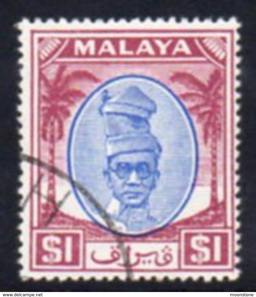 Malaya Perak 1950-6 Sultan Izzuddin Shah Definitives $1 Value, Used, SG 146 - Perak