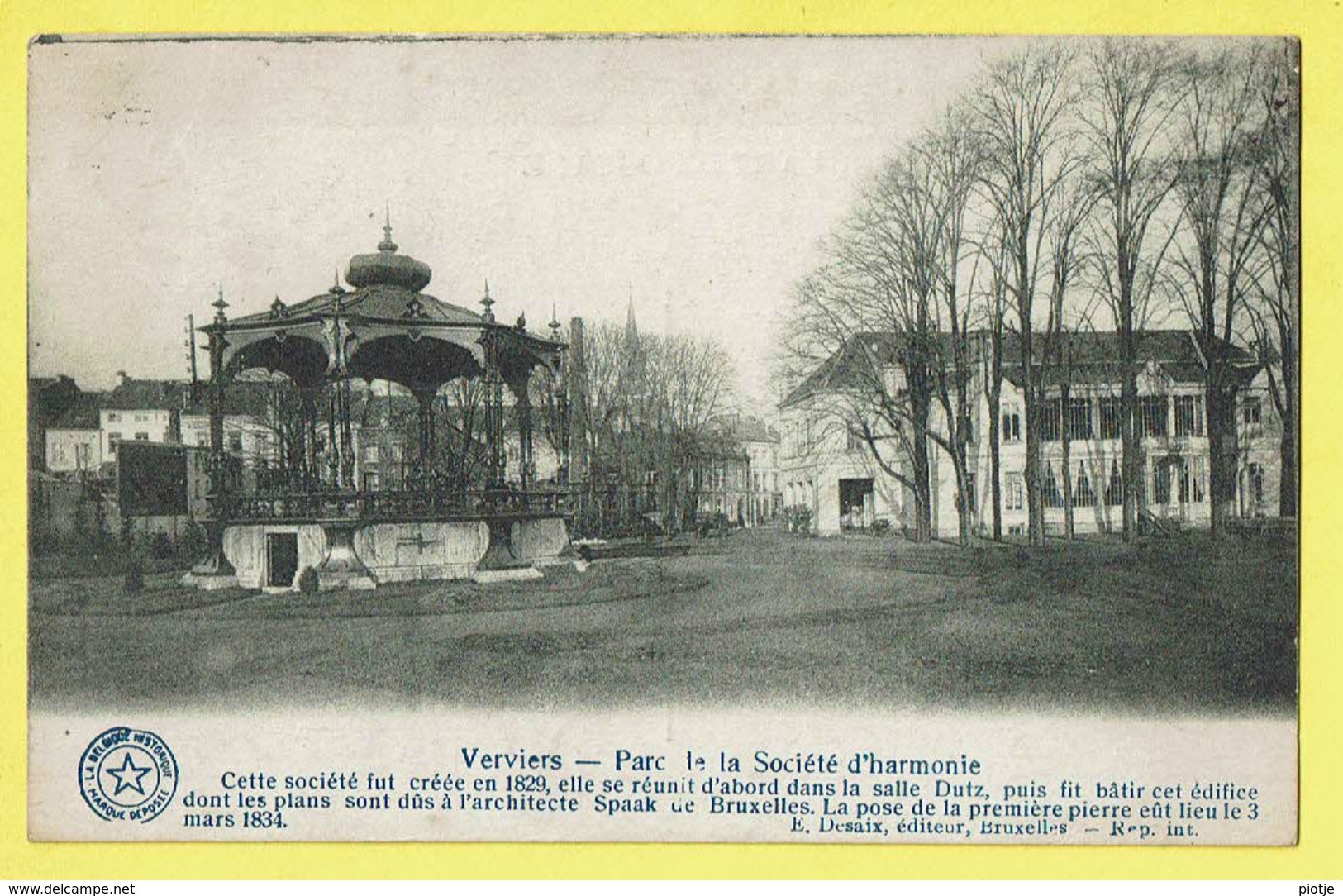 * Verviers (Liège - Luik - La Wallonie) * (E. Desaix) Parc De La Société D'harmonie, Kiosque, Kiosk, Rare, Old, Unique - Verviers